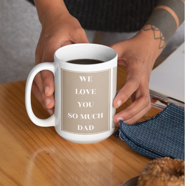 Modern Collage Photo & We Love Dad Gifts Coffee Mug (Creator Uploaded)