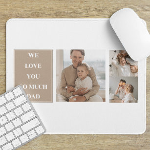 Modern Collage Photo & We Love Dad Gifts Mouse Mat