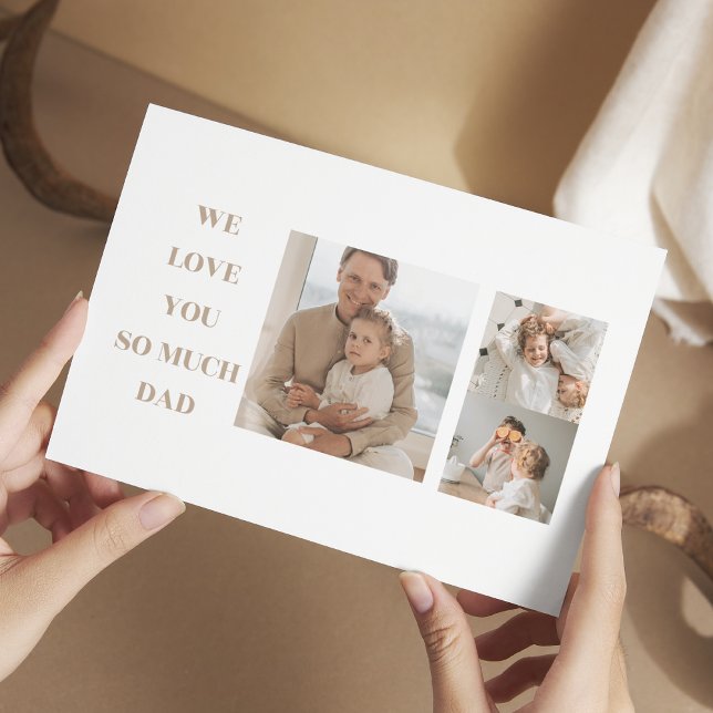 Modern Collage Photo & We Love Dad Gifts Postcard (Creator Uploaded)