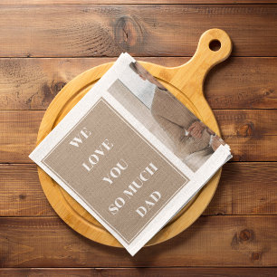 Modern Collage Photo & We Love Dad Gifts Tea Towel