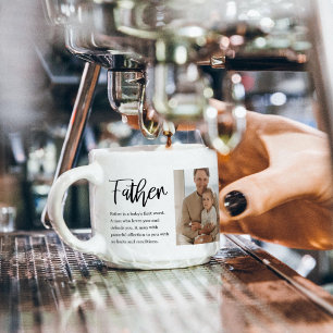 Modern Collage Photo With Father Best Quote Gift Espresso Cup