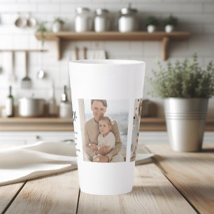 Modern Collage Photo With Father Best Quote Gift Latte Mug