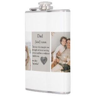 Modern Collage Photos Best Gift for Dad Hip Flask