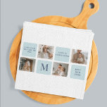 Modern Collage Photos Blue Best Fathers Gift Tea Towel<br><div class="desc">Modern collage photos with a blue theme can make a great gift for Father's Day or any occasion to celebrate a special dad. Collage photos are a unique and creative way to showcase a collection of memorable moments and can be customised to fit the recipient's style and personality.</div>