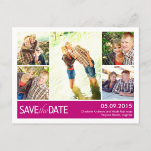 Modern Collage Save The Date Postcard