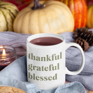 Modern Collage Three Photo Happy Thanksgiving Co Coffee Mug