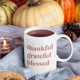 Modern Collage Three Photo   Happy Thanksgiving Coffee Mug