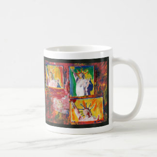 Modern collage watercolor statue of liberty Mug