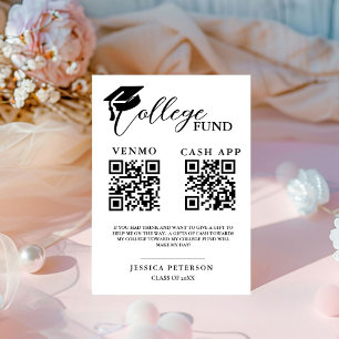 Modern College Fund High School fund QR code Pedestal Sign