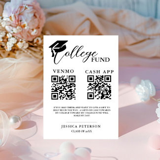 Modern College Fund High School fund QR code  Pedestal Sign