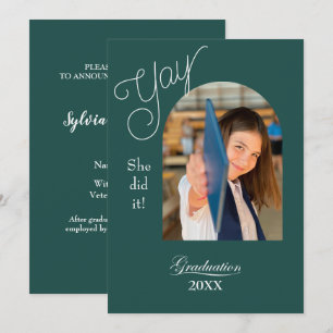 Modern College Graduation Announcement with photo