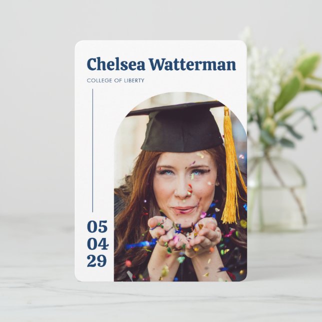 Modern College Graduation Party Invitation (Standing Front)