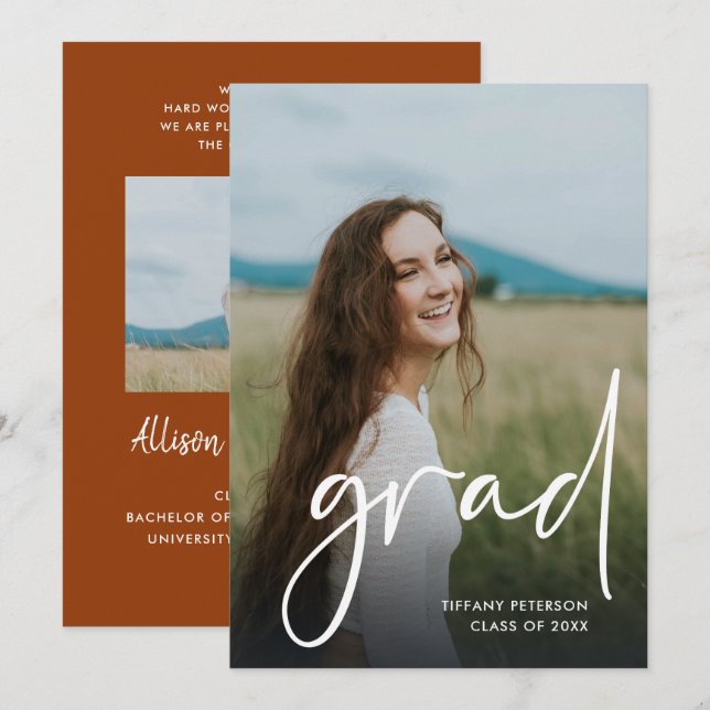 Modern College Photo Graduation Announcements (Front/Back)