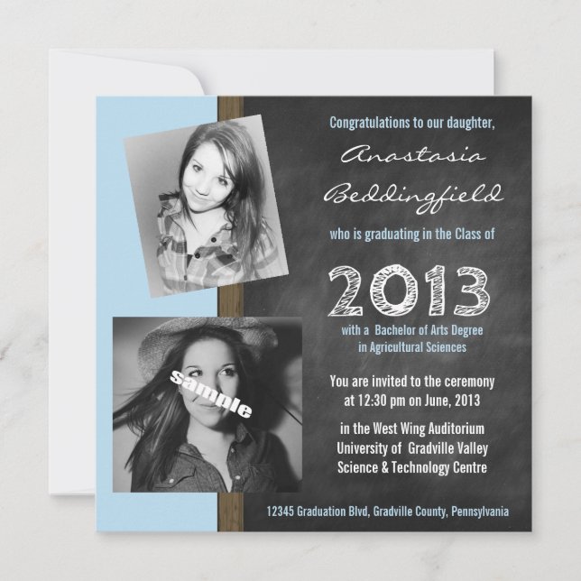 Modern College Student Graduation Invitation (Front)