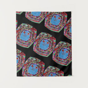 MODERN COLOR BLACK PINK ROSE TAPESTRY