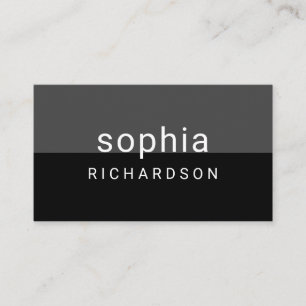 Modern Color Block Black and Dark Gray Business Card