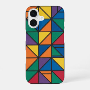 Modern color block geometric pattern design 60 iPhone 16 case
