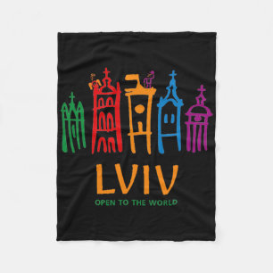 Modern Color Logo Of Lviv  Fleece Blanket