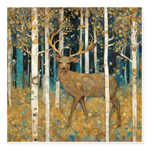 Modern Colorado Aspens Mountain Deer Photo Print