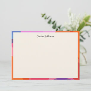 Modern Colorblock Border Personalised Script Name Card