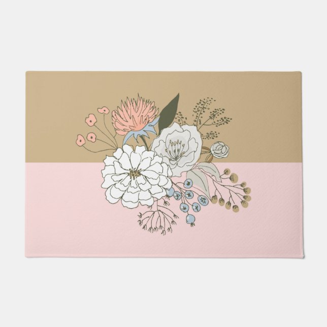 Modern Colorblock Bouquet Doormat (Front)