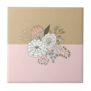 Modern Colorblock Bouquet Tile