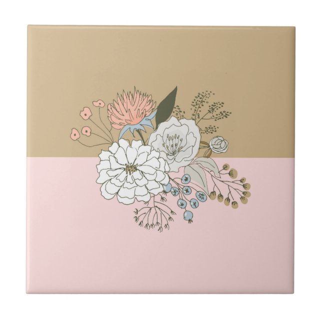 Modern Colorblock Bouquet Tile (Front)