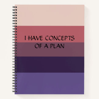 Modern Colorblock Horizontal Stripe Blue Monogram Notebook