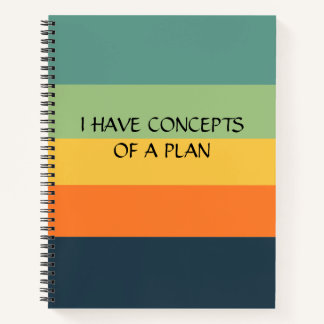 Modern Colorblock Horizontal Stripe Green Monogram Notebook