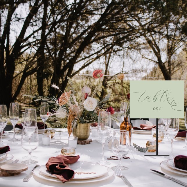 Modern Colorblock Wedding | Light Sage Table Number (Creator Uploaded)