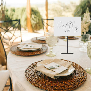 Modern Colorblock Wedding   Light Silver Table Number