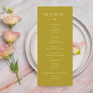 Modern Colorblock Wedding Menu Dark Yellow