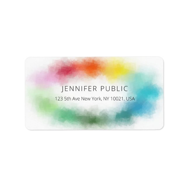Modern Colorful Abstract Elegant Trendy Template Label (Front)