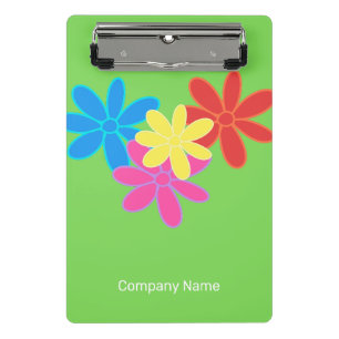 MODERN COLORFUL ABSTRACT FLOWER PATTERN NAME MINI CLIPBOARD