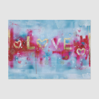 Modern Colorful Abstract Love Design EW3 Decoupage Tissue Paper