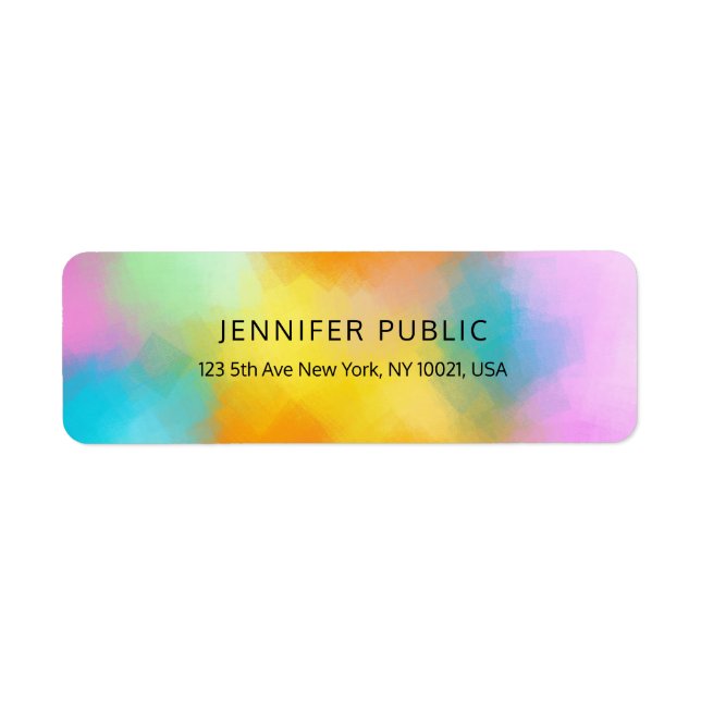 Modern Colorful Abstract Personalized Elegant (Front)