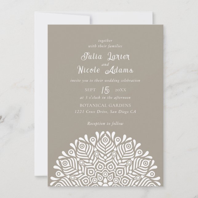Modern Colorful Boho Ethnic Floral Mandala Wedding Invitation (Front)