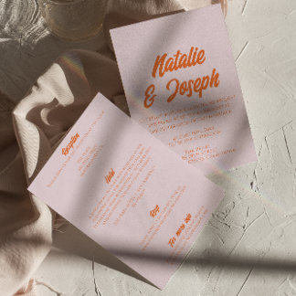 Modern Colorful Bold Colorful All In One Wedding  Invitation