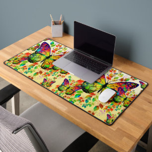 MODERN COLORFUL BUTTERFLY ABSTRACT BUTTERFLIES DESK MAT