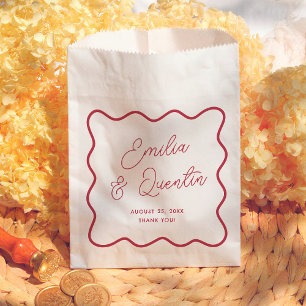 Modern Colorful Chic Wavy Frame Retro Wedding Favour Bags
