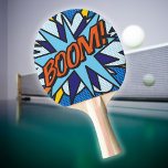 Modern Colorful Comic Book BOOM Typography Ping Pong Paddle<br><div class="desc">COMIC BOOK POP ART BOOM. Modern trendy fun,  pop art ping pong paddle. Personalize,  customize,  make it your own the Comic Book Pop Art way! A great gift for you,  your friends or your family. Designed by Thisisnotme©</div>