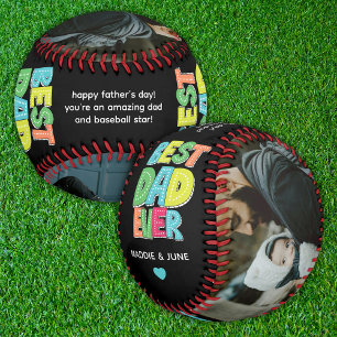 Modern Colorful Father's Day Best Dad Ever Photos Baseball