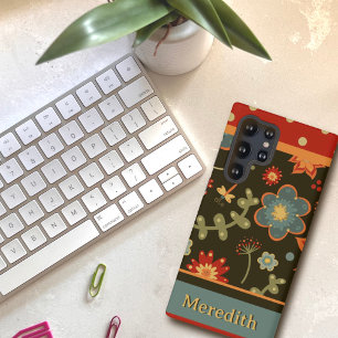 Modern Colorful Floral Dragonfly Inspirivity  Samsung Galaxy Case