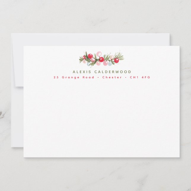Modern Colorful Garland & Ornaments Holiday Card (Front)