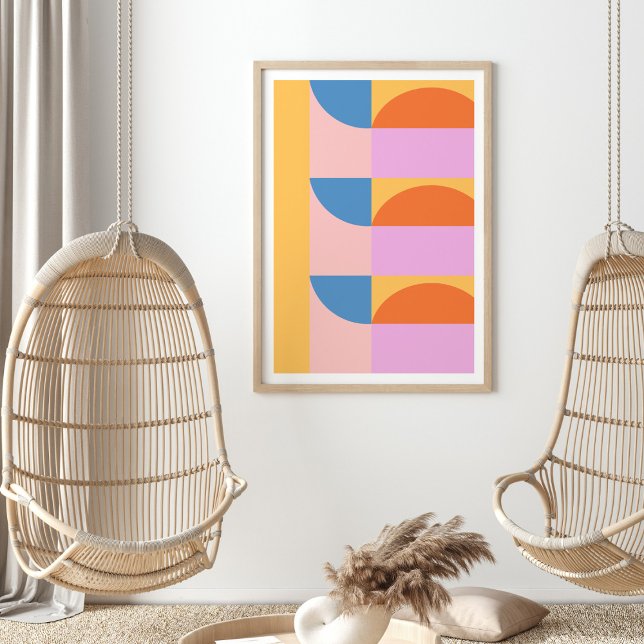 Modern Colorful Geometric Shapes Pattern Poster (Creator Uploaded)
