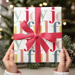 Modern Colorful Joyful Christmas Holiday Gift Wrapping Paper<br><div class="desc">Modern Colorful Joyful Christmas Holiday Gift</div>