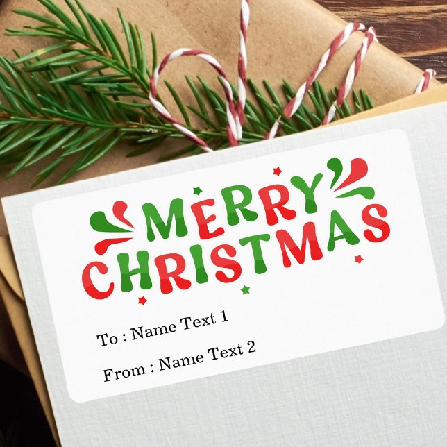 Modern Colorful Merry Christmas To From (Creator Uploaded)