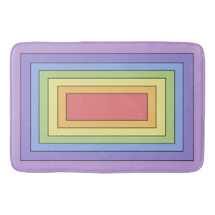 Modern Colorful Rainbow Colors Pattern Bath Mat