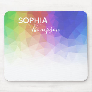 Modern Colorful Rainbow Polygonal Design Mousepad