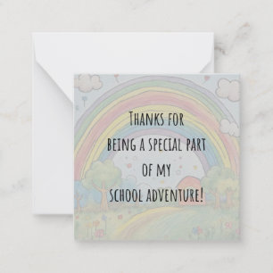 Modern Colorful Rainbow Thank You Teacher Card